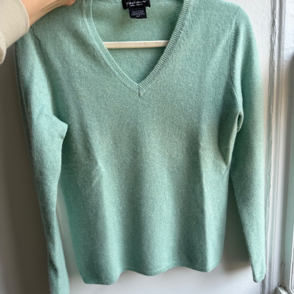 Lord and Taylor Cashmere V-Neck Sweater